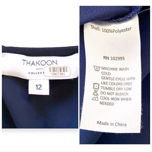 Thakoon Collective Ruched Puff Sleeve Mini Dress, Size 12, Blue - Picture 5 of 13